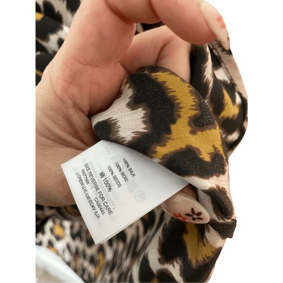 J. Crew Cheetah Career Women's Silk Blouse Animal Print Western Office Siren S - Picture 4 of 5